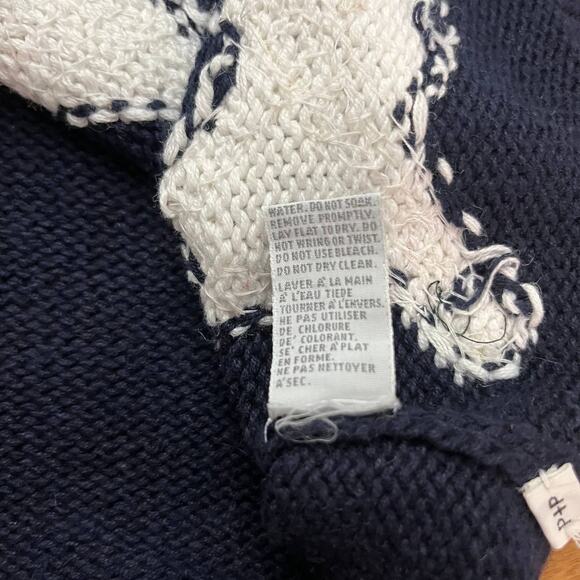 Marisa Christina Sweater Small Medium Nautical Anchor Sequin Navy White - Picture 9 of 11